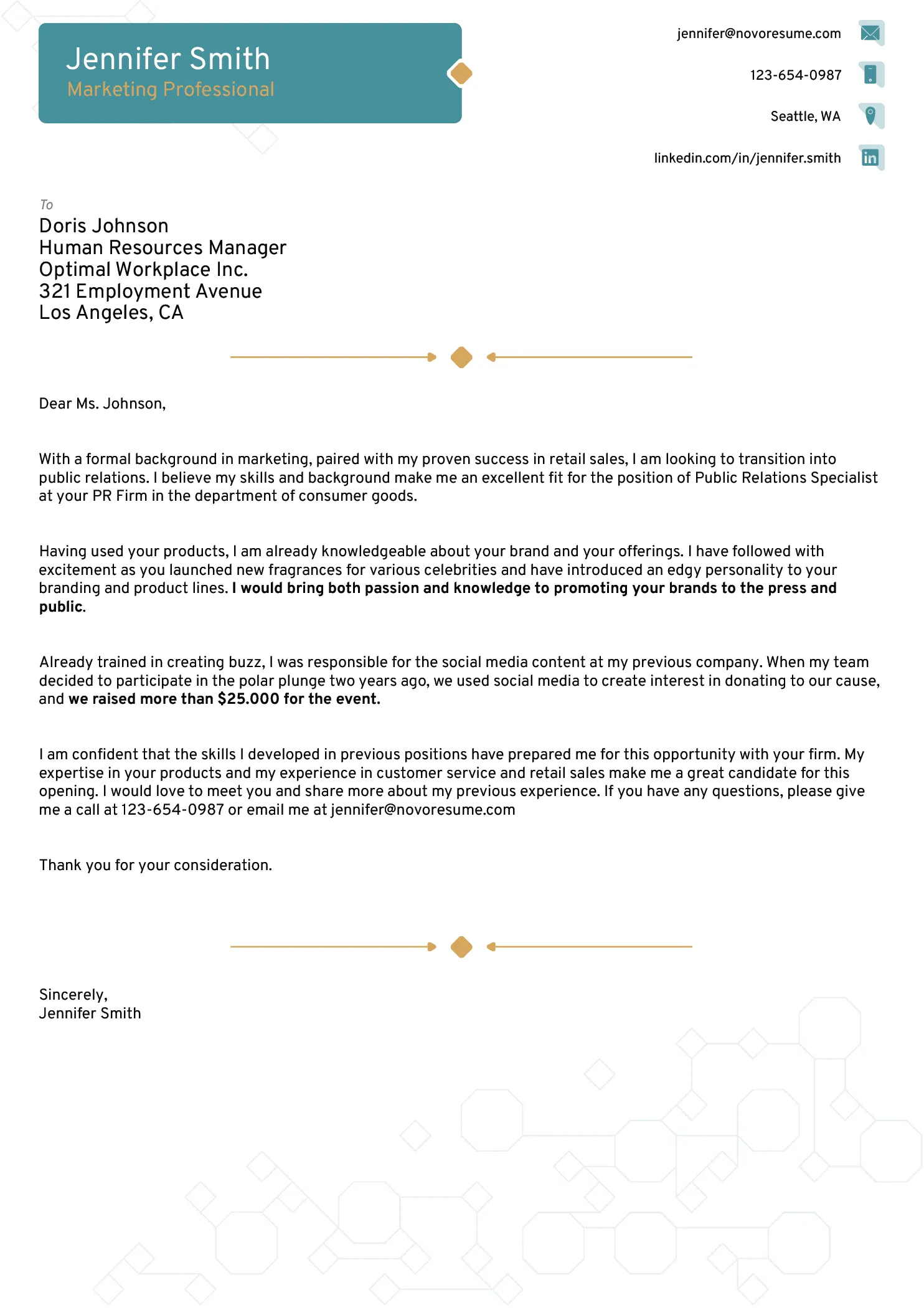 Combined Templates for Cover Letter
