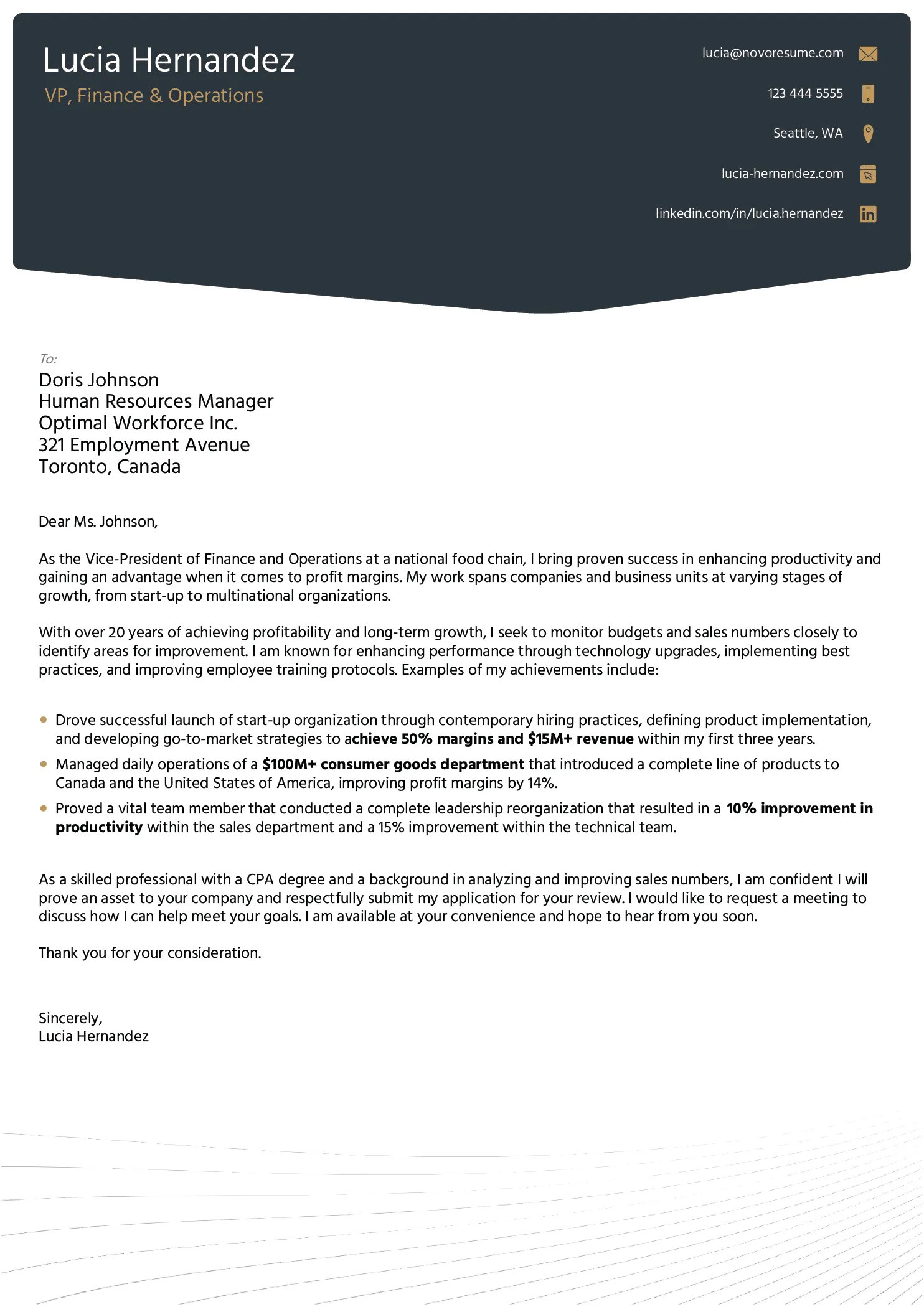 General Templates for Cover Letter