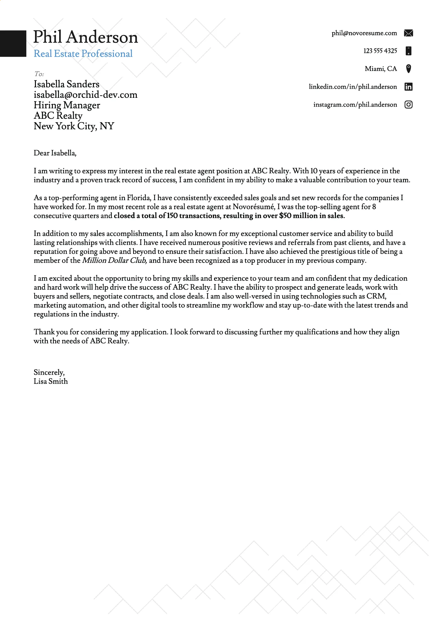 Professional Templates for Cover Letter