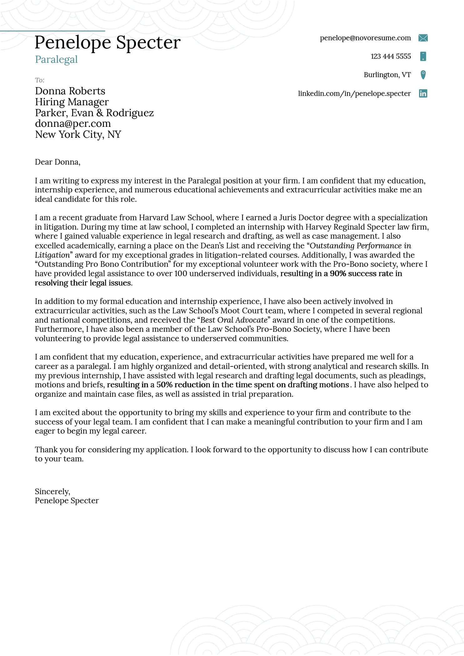 Creative Templates for Cover Letter