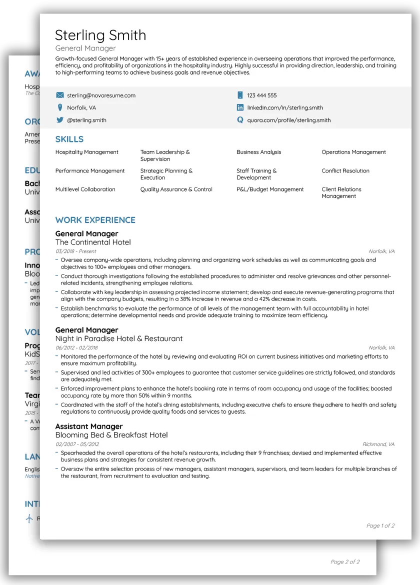 Executive CV Template